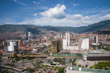Medellin, Antioquia, Colombia. August 3, 2009: Panoramic of Medellin city