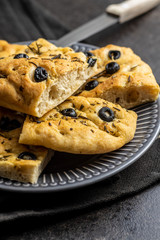 Homemade Italian Focaccia. Traditional Italian pastries