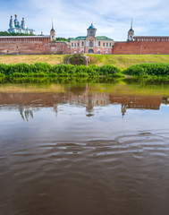 The central historical part of the ancient city of Smolensk. Remnants of defense buildings and the Assumption Cathedral on the slopes of the right bank of the Dnieper River.