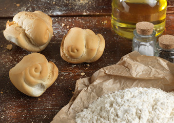 Pane tradizionale italiano su un tavolo in legno