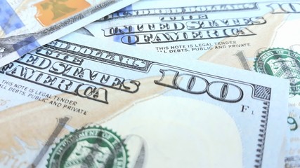 Hundred Dollar Bills for background.American currency,money close-up