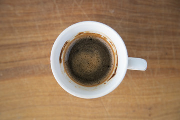 espresso cup on a wooden table taste and flavour of italy