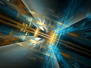 Abstract entrance to virtual reality - digitally generated 3d illustration