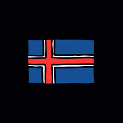 Obraz premium Flag of Iceland doodle icon