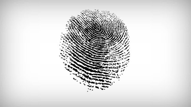 Various Fingerprints running on white background. 4K