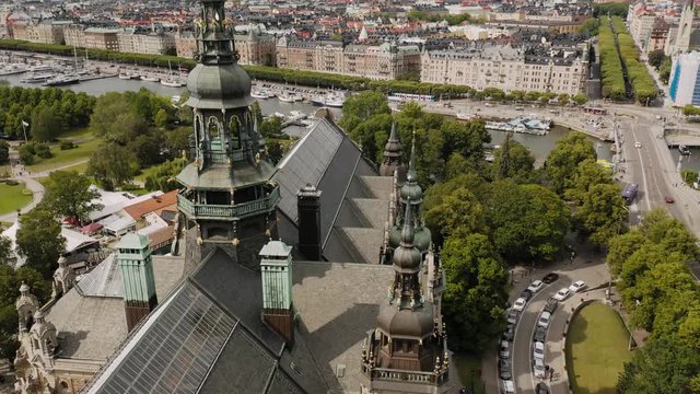 The Nordic Museum of cultural history and ethnography from above. Stockholm, Sweden