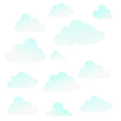 vector illustration blue clouds 