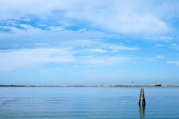 Fototapeta premium View of mediterranen sea from Burano island, Venice, Italia