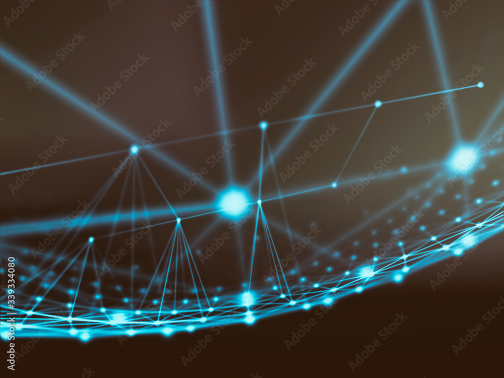 Poster abstract sphere geometry orb and polygonal lines and dots. futuristic technology (super high resolut