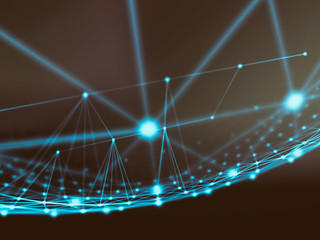 Abstract sphere geometry orb and polygonal lines and dots. Futuristic Technology (super high resolution)