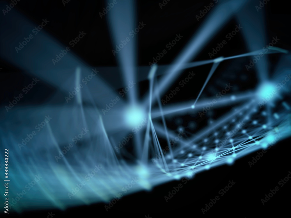 Poster abstract sphere geometry orb and polygonal lines and dots. futuristic technology (super high resolut