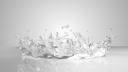 Water Crown Splash on gradient background