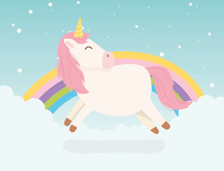 unicorn pink hair rainbow decoration magical fantasy cartoon cute animal