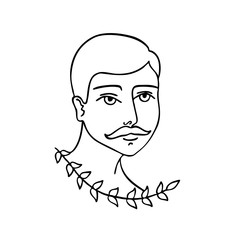 man traditional tattoo flash