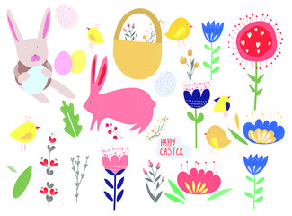 set of easter elements