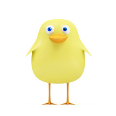 Cartoon Funny Little Chicken on white background