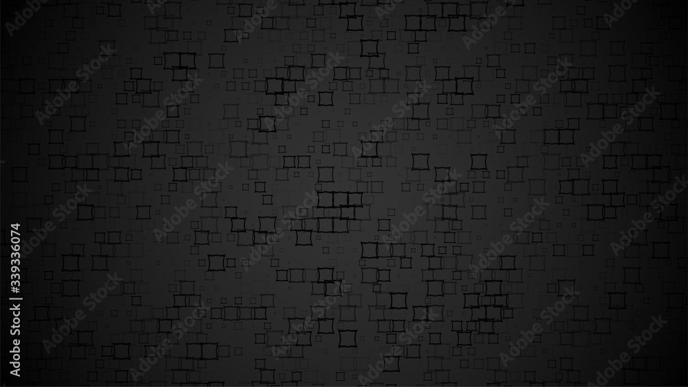 Poster Abstract Black Background. Gradient backdrop with random square pattern. Stock vector illustration