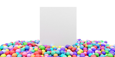 Empty Blank Block Breaking Through From Heap of Colored Balls