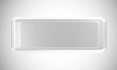Transparent Square Glass Button on gradient background