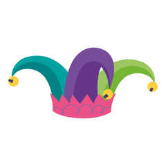 Isolated harlequin hat