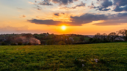 Coucher de soleil en Belgique.
Sunset in Belgium.