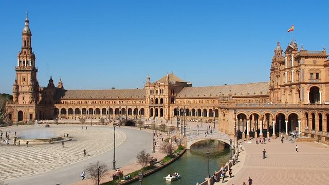 View of the Plaza de Espa&ntilde;a (Spain Square) in Seville, Spain