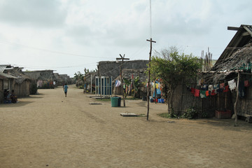 Central street in a Kuna village