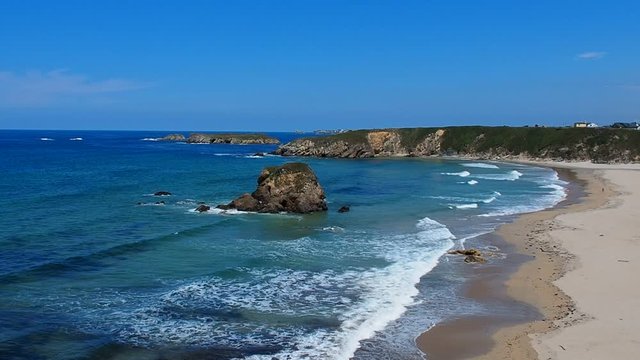 View of the beach of Penarronda in Asturias - Spain