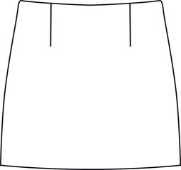 SKIRT, Fashion Flat Sketch, apparel template