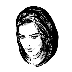 Beautiful brunette girl portrait. 