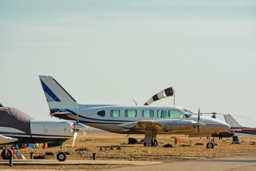 Fototapeta na wymiar aircraft stands on the apron