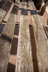 Tablas de un banco de madera