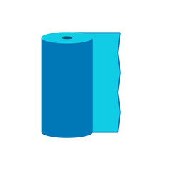 Toilet Paper Blue Colored Vector Illustration isolated on White Background