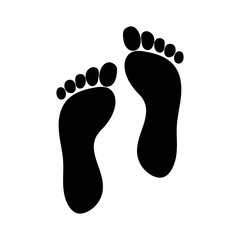 footprints icon - flat vector illustration isolated on white background