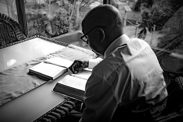 A studying man