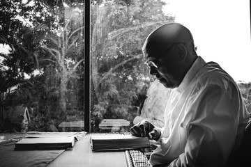 A studying man