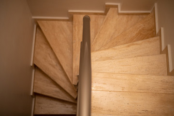 Spiral Marble Staircase Within Dublex House - Aerial Viewpoint