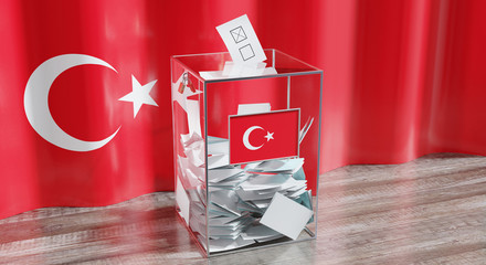 Turkey - ballot box - voting, election concept - 3D illustration