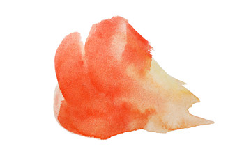 Abstract watercolor spot on white textured paper. Isolated. Hand-drawn background. Aquarelle brush stains on paper. For design, web, card, text, decoration, surfaces. Copy Space. Graffiti.