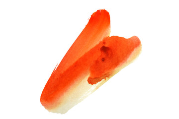 Abstract watercolor spot on white textured paper. Isolated. Hand-drawn background. Aquarelle brush stains on paper. For design, web, card, text, decoration, surfaces. Copy Space. Graffiti.