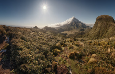 Overview of the surroundings of Mount Taranaki, New Zealand