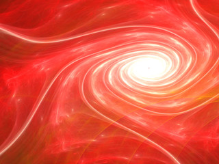 Abstract Red Fractal Spiral Background Image, Illustration - Infinite repeating spiral pattern, twisted vortex. Recursive symmetrical rotating patterns, soft blurred swirling lines and curves