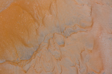 Orange Colored Patterns Ceated  by Bacteria Near Grand Geyser, Upper Geyser Basin, Yellowstone National Park, Wyoming, USA