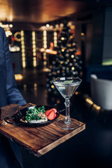 bright tasty food table setting cocktails and alcohol