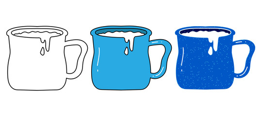 a glass of milk vector design. black and white. digital hand drawn. grain texture