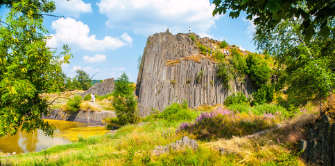 Basalt organ pipes of Panska skala near Kamenicky Senov, Czech Republic