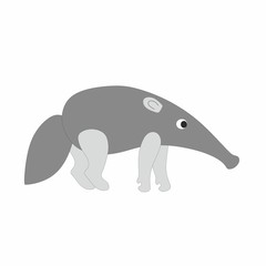 Cute anteater. Children's cartoon illustration with the image of an anteater. Funny animals. Design of children's books, t-shirts, postcards, logos, alphabet with animals, posters