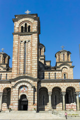 Fototapeta na wymiar Cathedral Church of Saint Mark at the center of city of Belgrade