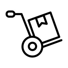 Cargo hand truck. Flat icon design. Delivery, shipping symbol.