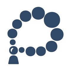 Rosary icon in flat style. Prayer beads, necklace sign.